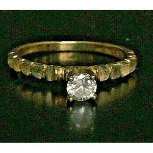 925 STERLING SILVER VERMEIL 0.15CT CZ ENGAGEMENT RING SIZE 6 SKY